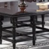 Casa Padrino Luxus Barock Couchtisch Dunkelbraun / Schwarz - Quadratischer Massivholz Wohnzimmertisch im Barockstil - Luxus Wohnzimmer Möbel im Barockstil - Barock Möbel - Edel & Prunkvoll