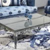 Casa Padrino Luxus Barock Couchtisch Silber 143 x 94 x H. 44 cm - Wohnzimmertisch im Barockstil