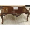 Casa Padrino Luxus Barock Couchtisch Dunkelbraun / Grau / Bronze 119 cm - Barock Möbel