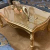 Casa Padrino Luxus Barock Couchtisch mit Glasplatte Gold - Rechteckiger Massivholz Wohnzimmertisch im Barockstil - Barock Möbel - Luxus Möbel im Barockstil - Barock Einrichtung - Edel & Prunkvoll