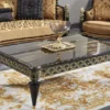 Casa Padrino Luxus Barock Couchtisch Schwarz / Gold 140 x 90 x H. 45 cm - Wohnzimmertisch im Barockstil