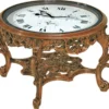 Casa Padrino Luxus Barock Couchtisch mit Uhr Braun - Prunkvoller Barockstil Cocktailtisch - Barock Möbel - Barock Interior - Edel & Prunkvoll - Luxus Qualität - Made in Italy
