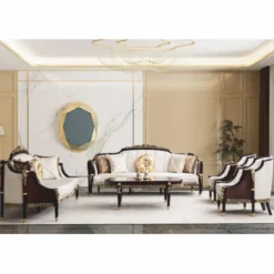 Casa Padrino Luxus Barock Couchtisch Dunkelbraun / Gold 138 cm - Barock Möbel
