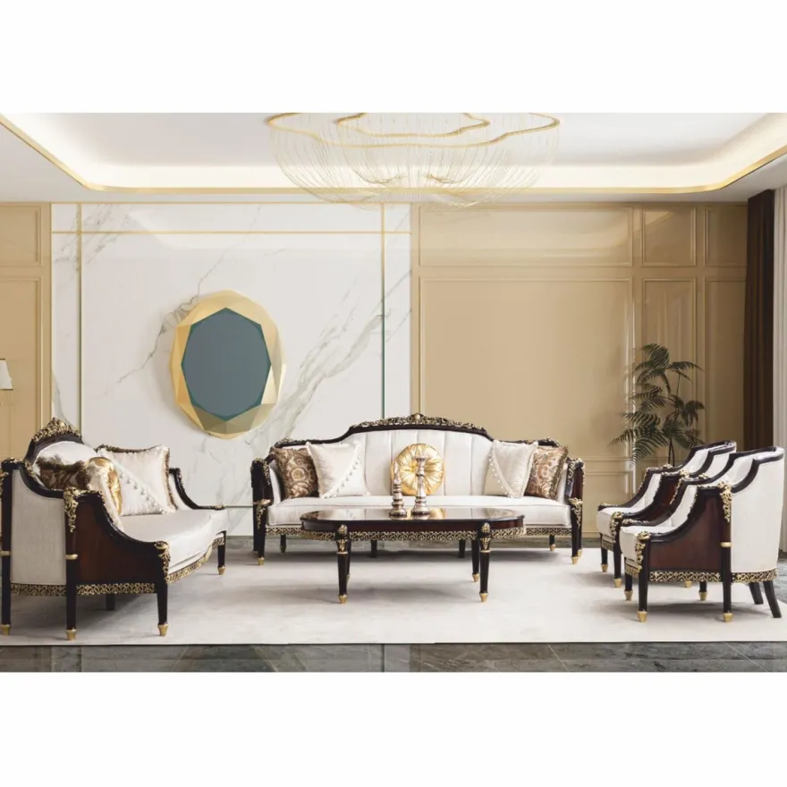 Casa Padrino Luxus Barock Couchtisch Dunkelbraun / Gold 138 cm - Barock Möbel
