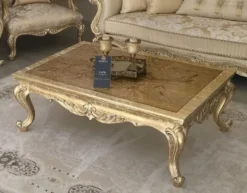 Casa Padrino Luxus Barock Couchtisch Antik Gold - Handgefertigter Massivholz Tisch im Barockstil - Barock Wohnzimmer Möbel - Edel & Prunkvoll