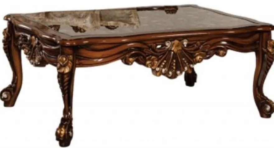 Casa Padrino Luxus Barock Couchtisch Braun / Gold - Massivholz Wohnzimmertisch im Barockstil - Barock Wohnzimmer Möbel - Edel & Prunkvoll