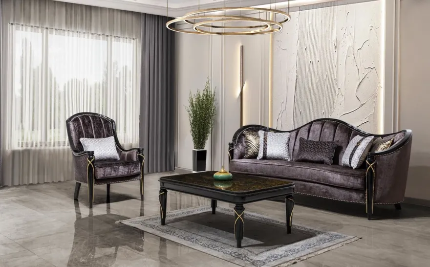 Casa Padrino Luxus Barock Couchtisch Schwarz / Gold 120 cm
