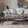 Casa Padrino Luxus Barock Couchtisch Gold 124 x 90 x H. 45 cm - Eleganter Massivholz Wohnzimmertisch im Barockstil - Barock Wohnzimmer Möbel