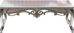 Casa Padrino Luxus Barock Couchtisch Silber - Rechteckiger Massivholz Wohnzimmertisch im Barockstil - Barock Möbel - Luxus Möbel im Barockstil - Barock Einrichtung - Edel & Prunkvoll