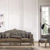 Casa Padrino Luxus Barock Couchtisch Grau / Gold 110 x 84 x H. 48 cm - Prunkvoller handgefertigter Wohnzimmertisch im Barockstil - Barock Möbel