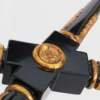 Casa Padrino Luxus Barock Couchtisch Braun / Schwarz / Gold 122 x 81 x H. 56 cm - Edler Massivholz Wohnzimmertisch mit Glasplatte - Barock Möbel