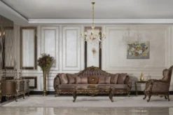 Casa Padrino Luxus Barock Couchtisch Grau / Braun / Gold - Handgefertigter Massivholz Wohnzimmertisch im Barockstil - Wohnzimmer Möbel im Barockstil - Barock Möbel - Edel & Prunkvoll