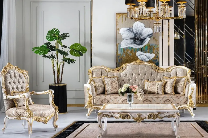 Casa Padrino Luxus Barock Couchtisch Weiß / Beige / Gold - Prunkvoller Wohnzimmertisch im Barockstil - Barockstil Wohnzimmer Möbel - Barock Möbel - Barock Einrichtung - Luxus Möbel im Barockstil
