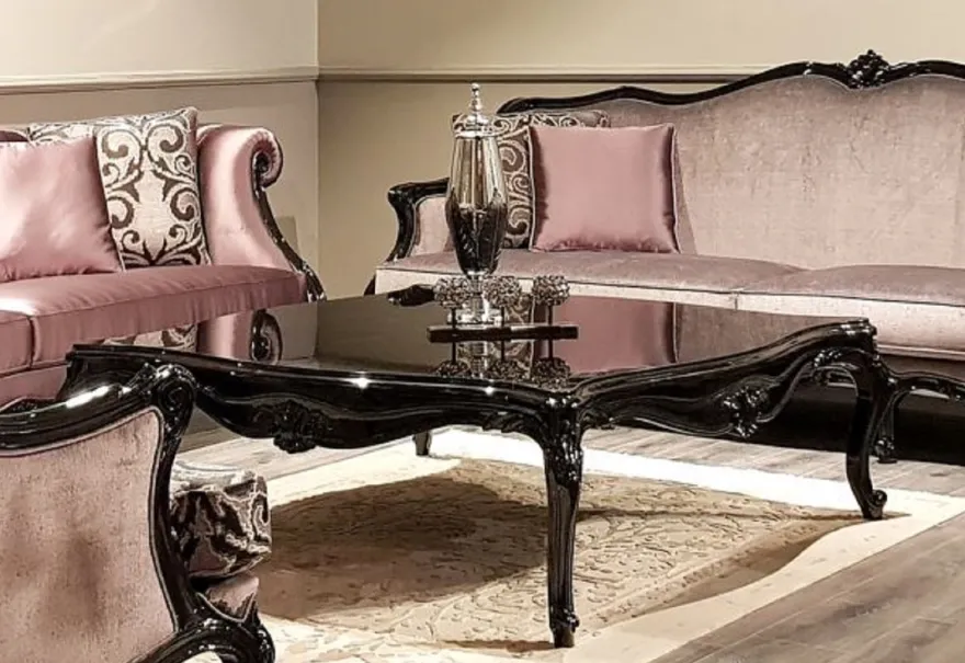 Casa Padrino Luxus Barock Couchtisch Schwarz - Handgefertigter Massivholz Wohnzimmertisch - Barock Wohnzimmer Möbel - Edel & Prunkvoll
