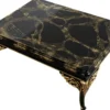 Casa Padrino Luxus Barock Couchtisch Schwarz / Gold 110 x 84 x H. 48 cm - Prunkvoller Wohnzimmertisch - Wohnzimmer Möbel im Barockstil