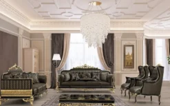 Casa Padrino Luxus Barock Couchtisch Schwarz / Gold 110 x 84 x H. 48 cm - Prunkvoller Wohnzimmertisch - Wohnzimmer Möbel im Barockstil