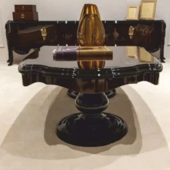 Casa Padrino Luxus Barock Couchtisch Dunkelbraun 155 cm - Prunkvoller Barockstil Wohnzimmertisch - Barockstil Wohnzimmer Möbel