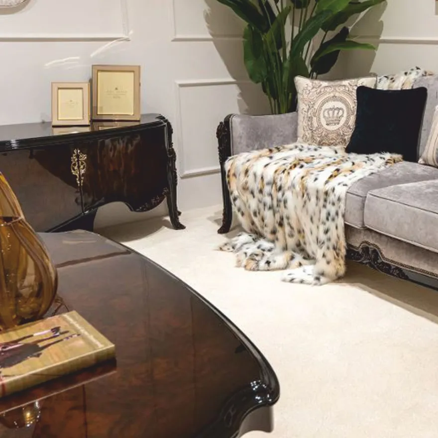 Casa Padrino Luxus Barock Couchtisch Dunkelbraun 155 cm - Prunkvoller Barockstil Wohnzimmertisch - Barockstil Wohnzimmer Möbel