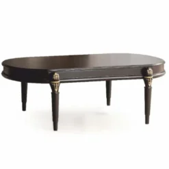 Casa Padrino Luxus Barock Couchtisch Dunkelbraun / Gold 128 cm - Barock Möbel