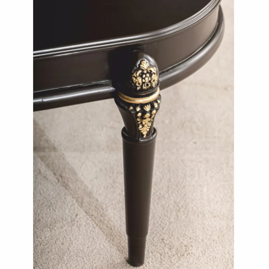 Casa Padrino Luxus Barock Couchtisch Dunkelbraun / Gold 128 cm - Barock Möbel