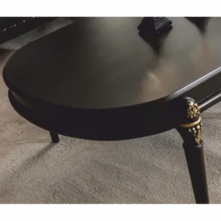 Casa Padrino Luxus Barock Couchtisch Dunkelbraun / Gold 128 cm - Barock Möbel