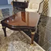 Casa Padrino Luxus Barock Couchtisch Dunkelbraun / Gold 118 cm - Barock Möbel