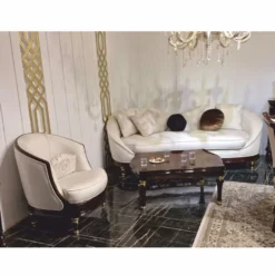Casa Padrino Luxus Barock Couchtisch Dunkelbraun / Gold 118 cm - Barock Möbel