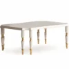 Casa Padrino Luxus Barock Couchtisch Creme / Gold 110 cm - Barock Wohnzimmer Möbel