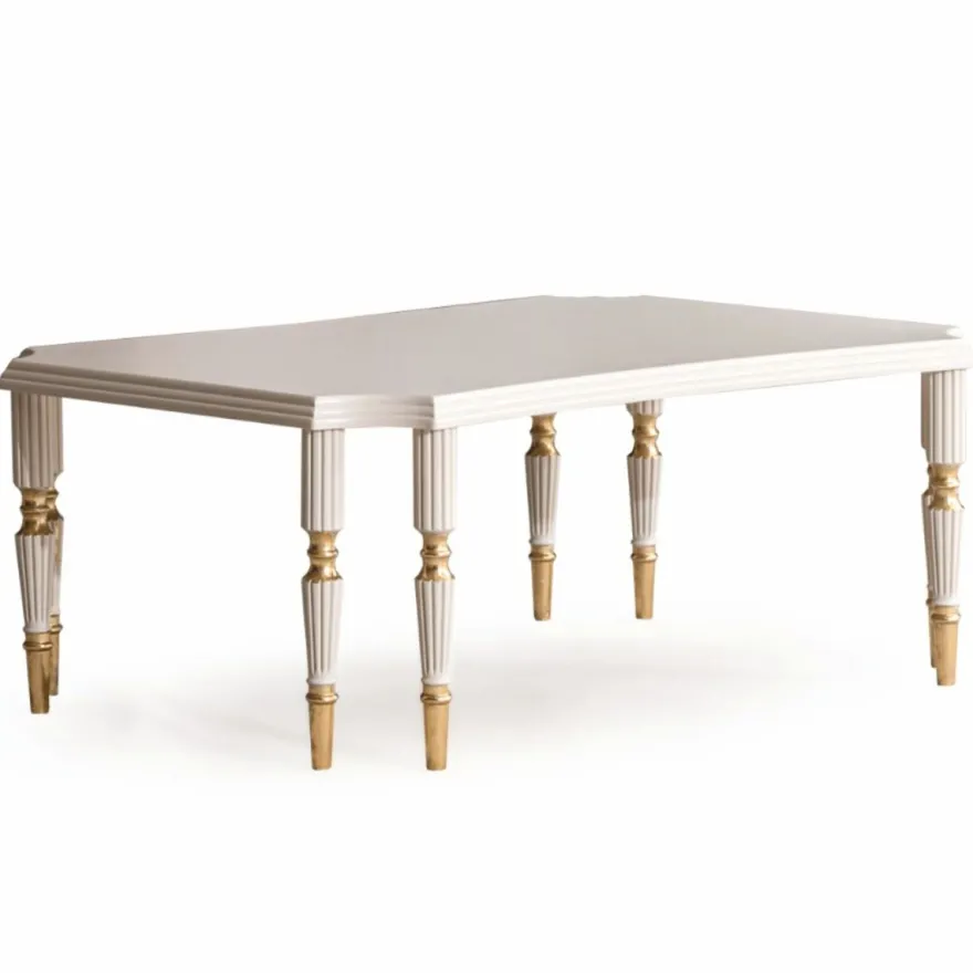 Casa Padrino Luxus Barock Couchtisch Creme / Gold 110 cm - Barock Wohnzimmer Möbel