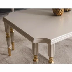 Casa Padrino Luxus Barock Couchtisch Creme / Gold 110 cm - Barock Wohnzimmer Möbel