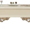 Casa Padrino Luxus Barock Couchtisch Weiß / Braun / Gold 130 x 92 x H. 50 cm - Prunkvoller handgefertigter Wohnzimmertisch im Barockstil - Barock Möbel