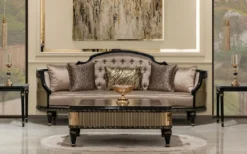 Casa Padrino Luxus Barock Couchtisch Braun / Schwarz / Gold - Prunkvoller Wohnzimmertisch im Barockstil - Barockstil Wohnzimmer Möbel - Barock Einrichtung - Barock Möbel - Luxus Möbel im Barockstil