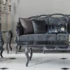 Casa Padrino Luxus Barock Couchtisch Grau 118 x 80 x H. 48 cm - Edler Massivholz Wohnzimmertisch - Barockstil Wohnzimmer Möbel