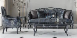 Casa Padrino Luxus Barock Couchtisch Grau 118 x 80 x H. 48 cm - Edler Massivholz Wohnzimmertisch - Barockstil Wohnzimmer Möbel