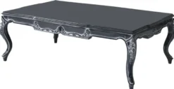 Casa Padrino Luxus Barock Couchtisch Grau 118 x 80 x H. 48 cm - Edler Massivholz Wohnzimmertisch - Barockstil Wohnzimmer Möbel