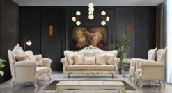 Casa Padrino Luxus Barock Couchtisch Weiß / Gold - Handgefertigter Barockstil Wohnzimmertisch - Luxus Möbel im Barockstil - Barockstil Wohnzimmer Möbel - Barock Einrichtung - Barock Möbel