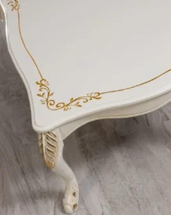 Casa Padrino Luxus Barock Couchtisch Weiß / Gold - Handgefertigter Barockstil Wohnzimmertisch - Luxus Möbel im Barockstil - Barockstil Wohnzimmer Möbel - Barock Einrichtung - Barock Möbel