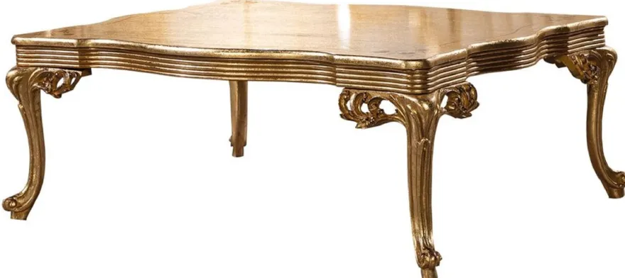Casa Padrino Luxus Barock Couchtisch Antik Gold - Rechteckiger Barockstil Wohnzimmertisch - Barockstil Wohnzimmer Möbel - Handgefertigte Barock Möbel - Luxus Möbel im Barockstil - Edel & Prunkvoll