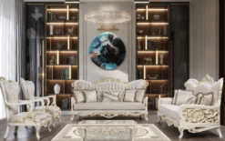 Casa Padrino Luxus Barock Couchtisch Weiß / Gold - Prunkvoller Massivholz Wohnzimmertisch im Barockstil - Barock Wohnzimmer Möbel - Edel & Prunkvoll