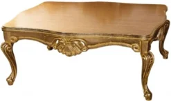 Casa Padrino Luxus Barock Couchtisch Gold - Massivholz Wohnzimmertisch im Barockstil - Barock Wohnzimmer Möbel - Edel & Prunkvoll