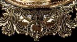 Casa Padrino Luxus Barock Deckenleuchte Antik Messing / Gold / Gelb / Braun Ø 47 x H. 21 cm - Prunkvolle Barockstil Deckenlampe - Barock Leuchten