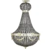 Casa Padrino Luxus Barock Decken Hängeleuchte - Elegante Pendellampe in Schwarz und Silber, 45 x H 90 cm