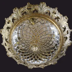 Casa Padrino Luxus Barock Deckenleuchte Weiß / Gold Ø 47 cm - Barock Leuchten
