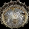 Casa Padrino Luxus Barock Deckenleuchte Antik Messing Ø 47 x H. 21 cm - Runde Barockstil Deckenlampe - Barock Leuchten