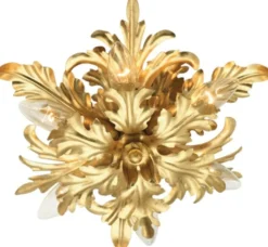 Casa Padrino Luxus Barock Deckenleuchte Gold Ø 35 x H. 13 cm - Barock Wohnzimmer Deckenleuchte - Barock Hotel Deckenleuchte - Barock Möbel