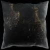 Casa Padrino Luxus Barock Deko Kissen Kronleuchter Schwarz / Gold 43 x 43 cm - Bedrucktes Samt Kissen - Barock Deko Accessoires