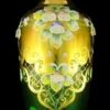 Casa Padrino Luxus Barock Deko Glas Vase Grün / Mehrfarbig / Gold H. 40 cm - Handgefertigte & handbemalte Blumenvase - Hotel & Restaurant Accessoires - Luxus Qualität