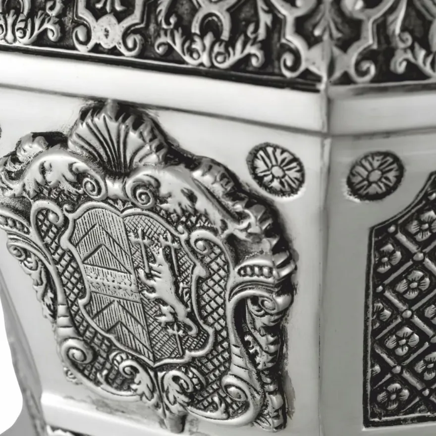 Casa Padrino Luxus Barock Deko Weinkühler Antik Silber H. 30 cm - Hotel Deko