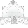 Casa Padrino Luxus Barock Doppelbett Weiß / Silber - Edles Massivholz Bett mit Kopfteil - Prunkvolle Schlafzimmer Möbel im Barockstil