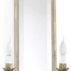Casa Padrino Luxus Barock Doppel Wandleuchte mit Spiegel Antik Beige 33 x 13 x H. 65 cm - Prunkvolle Wandlampe im Barockstil - Barock Leuchten - Luxus Qualität - Made in Italy
